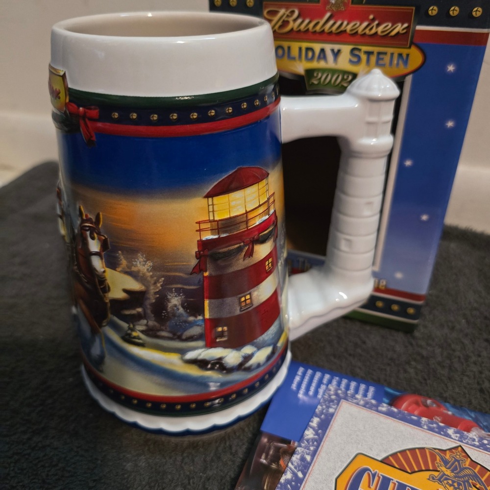 Budweiser Holiday Stein 2002 Guiding The Way Home CS529 Ceramic Mug Box COA - Picture 4 of 7